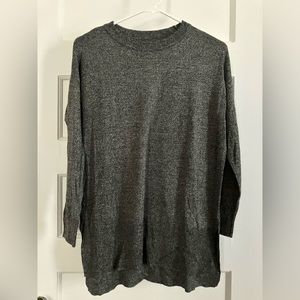 Long gray knit sweater